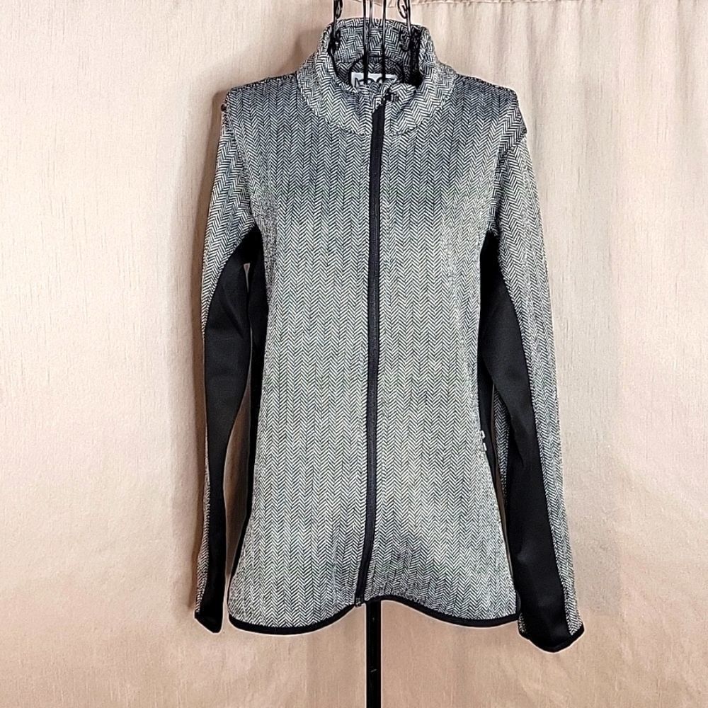 ANDREW MARC NEW YORK Herringbone Zipper Jacket Large